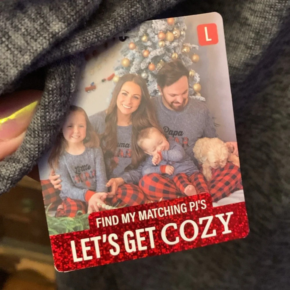 Let’s Get Cozy Men’s Papa Bear Red Buffalo Plaid Christmas Pajama set NEW Large - Picture 4 of 5